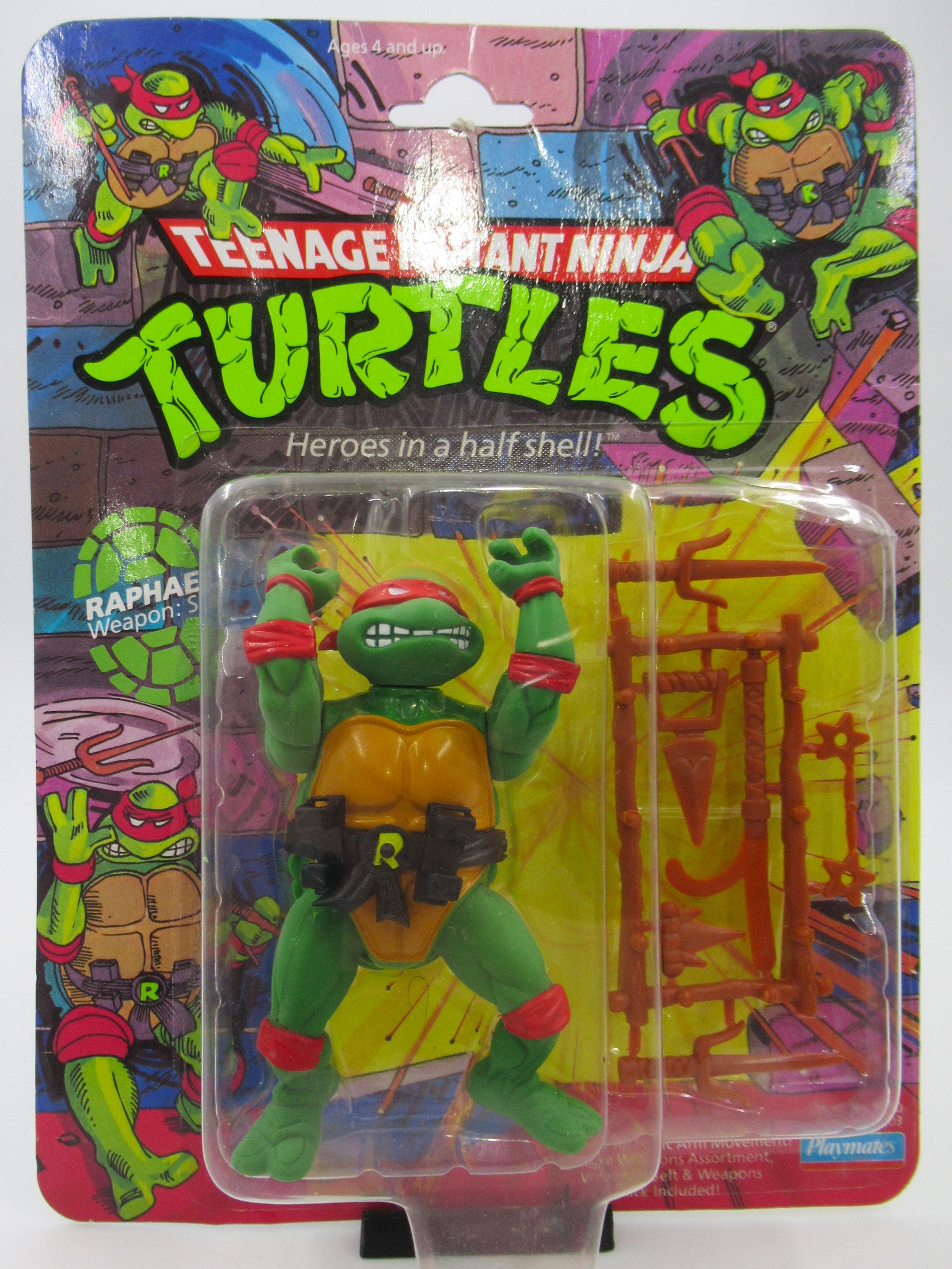 Teenage Mutant Ninja Turtles Raphael 10-Back 4.5" Figure TMNTs - Playmates (1988)